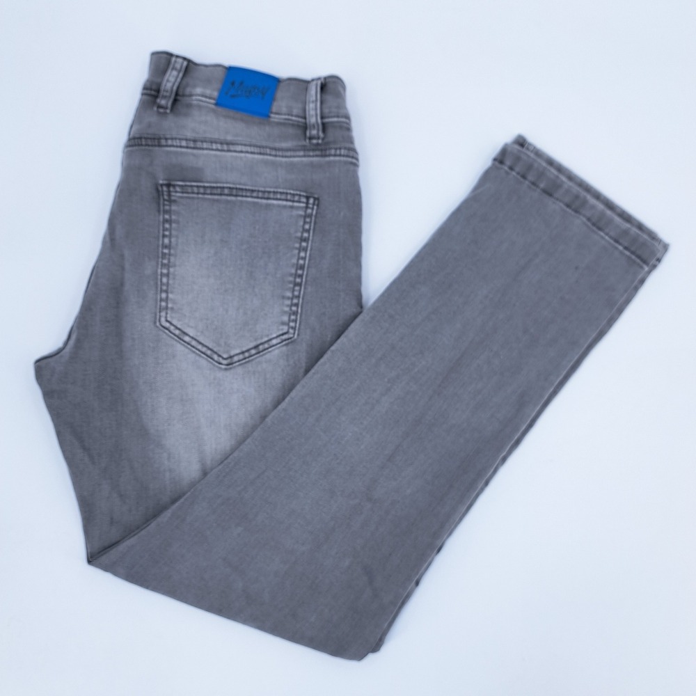 Mugsy Beans Jeans Mens 31x30 Cotton Blend Gray Solid Stretch Slim Fit Pant